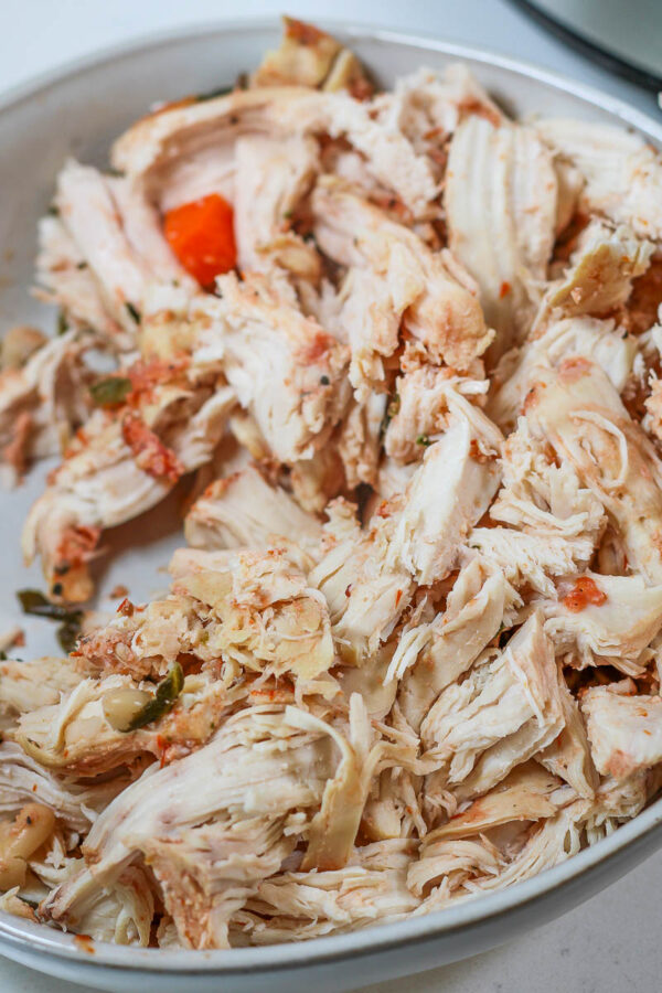 shredded chicken for chicken minestrone soup