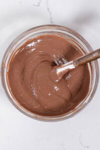 stirring the base for chocolate yogurt bark