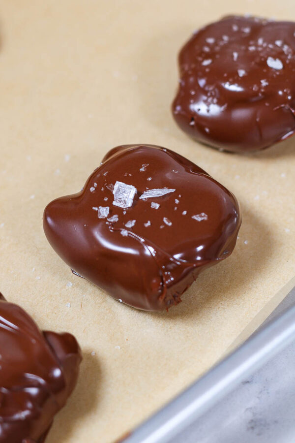 take 5-inspired chocolate dates topped with flaky sea salt