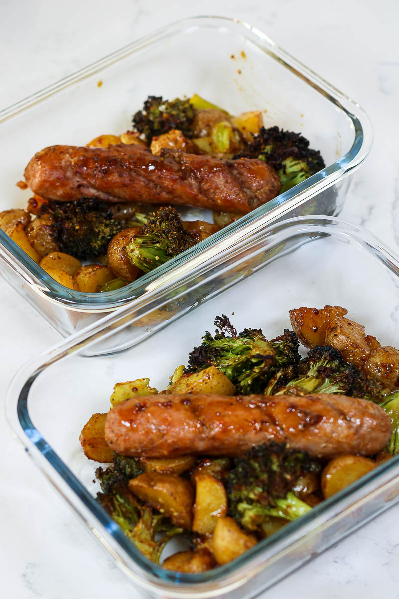 meal prep honey mustard sausages