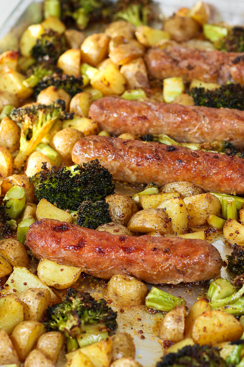 sheet pan honey mustard sausages