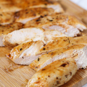 sliced baked thin sliced chicken breast