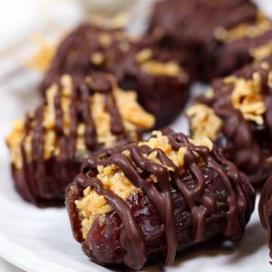 chocolate drizzled coconut dates