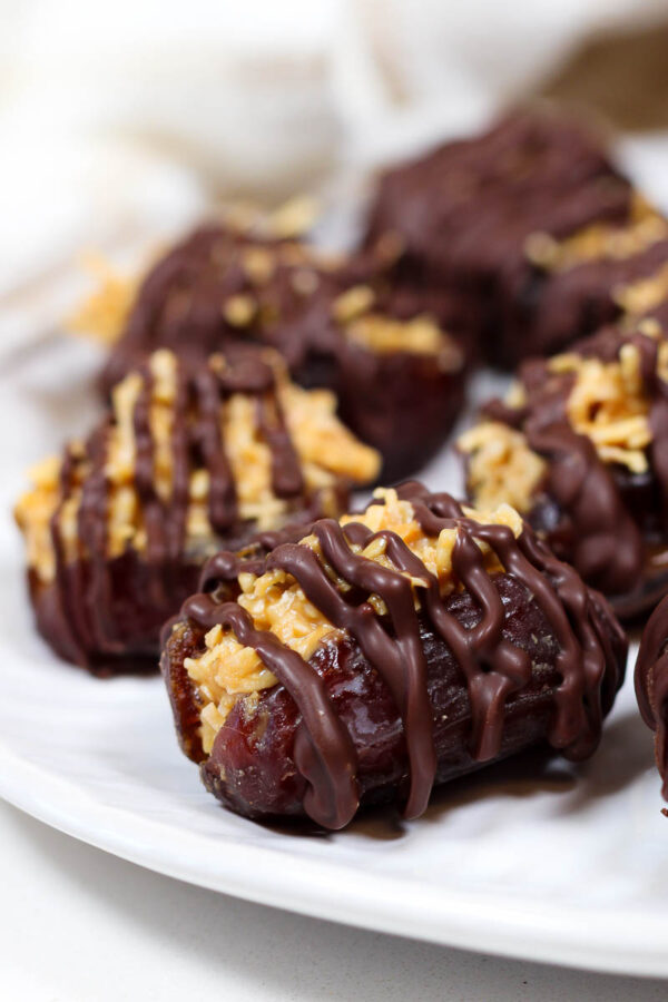 chocolate drizzled coconut dates