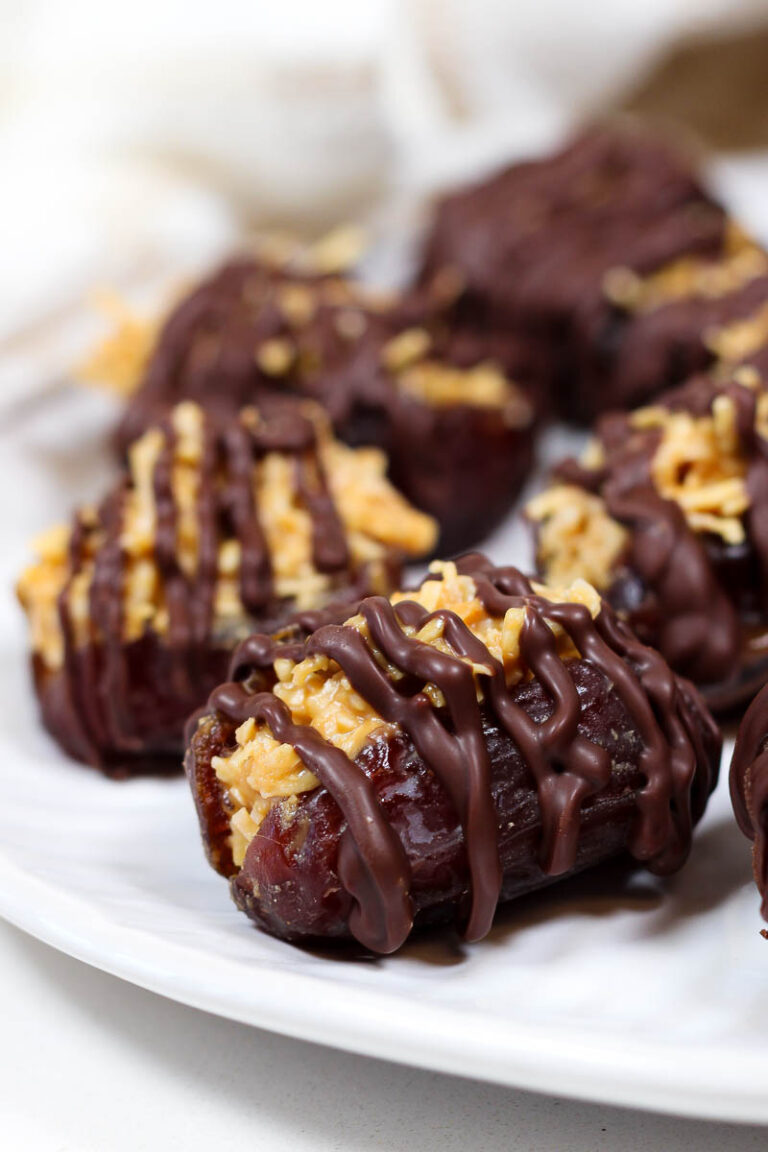 chocolate drizzled coconut dates
