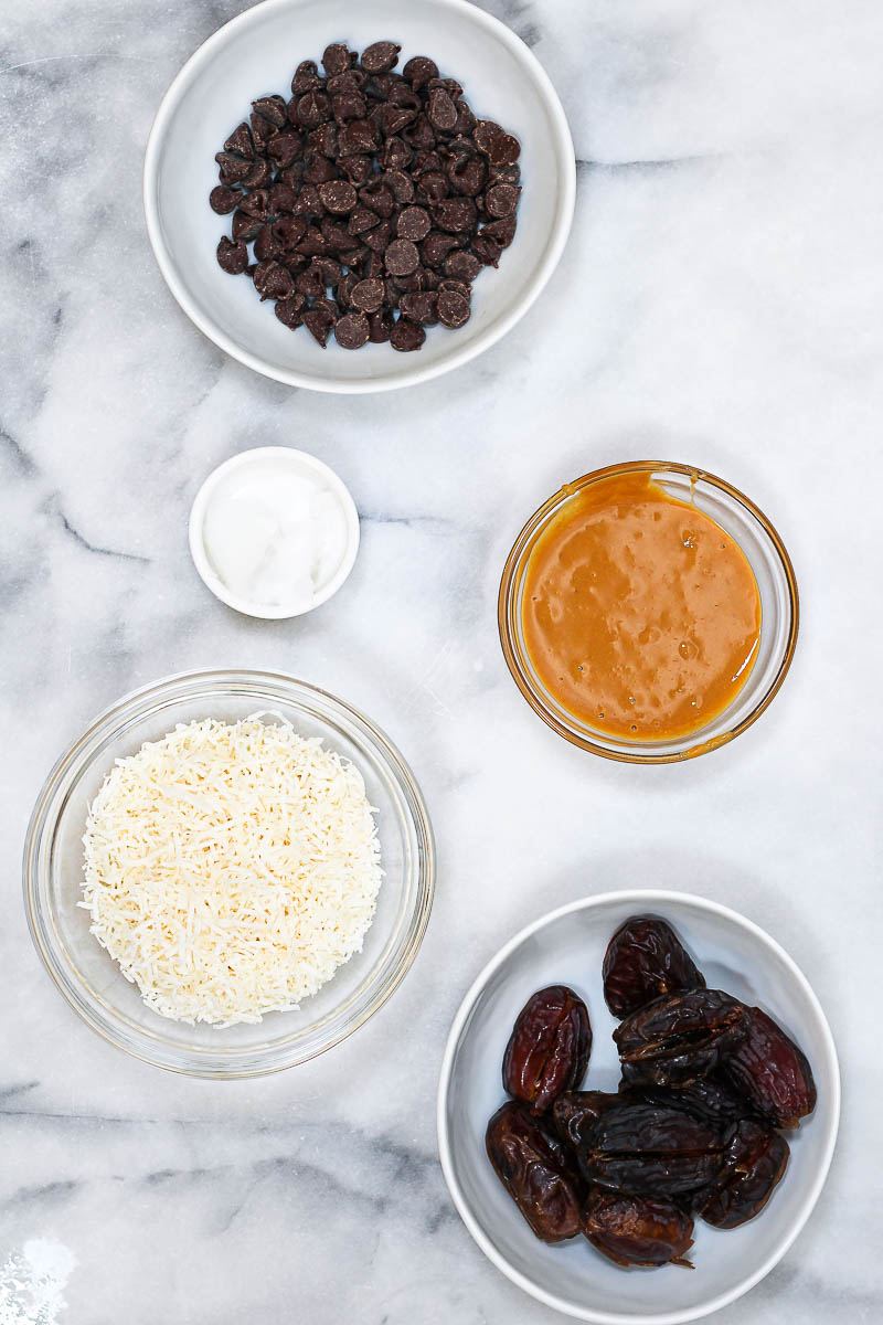 ingredients to make coconut dates