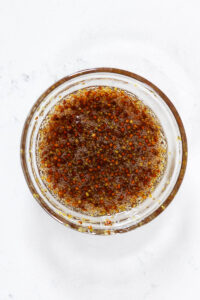 honey and whole grain mustard whisked together for a sauce