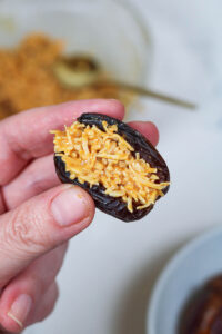 medjool dates stuffed with a shredded coconut mixture