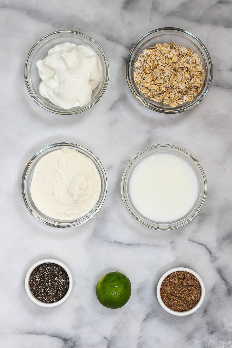 ingredients to make key lime pie overnight oats