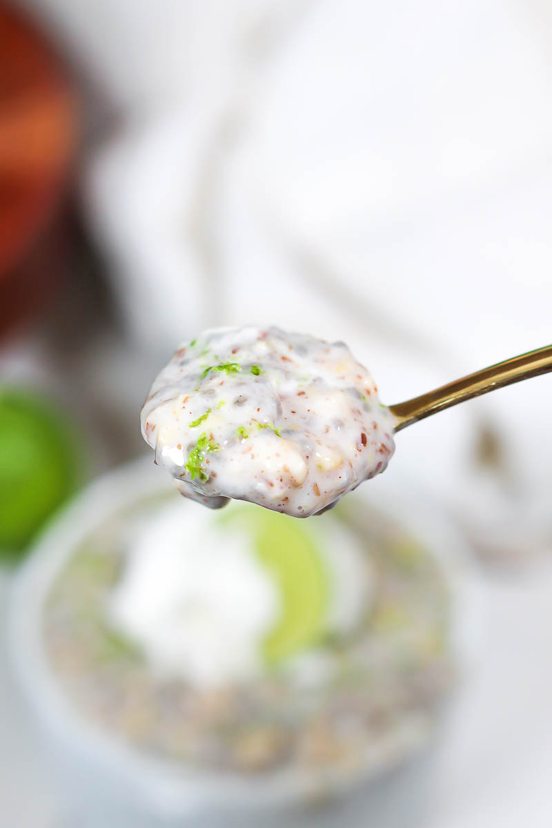 spoonful of key lime pie overnight oats
