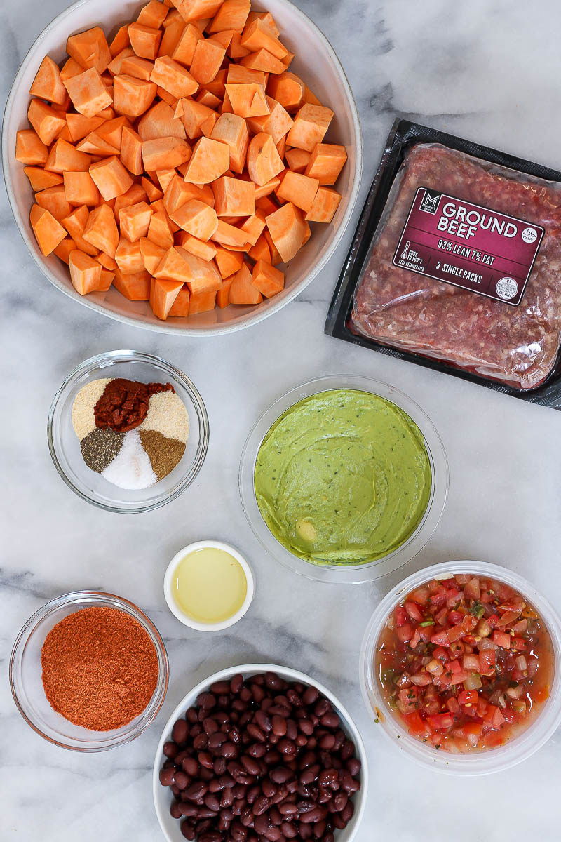 sweet potato taco bowls ingredients