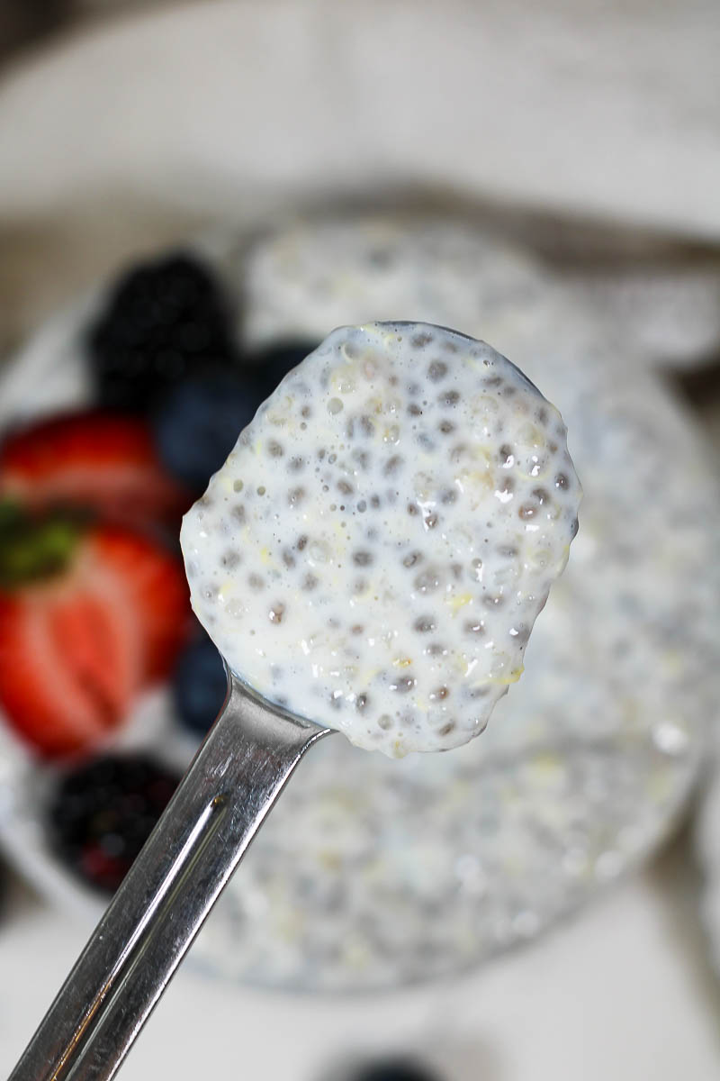 spoonful of quinoa chia pudding