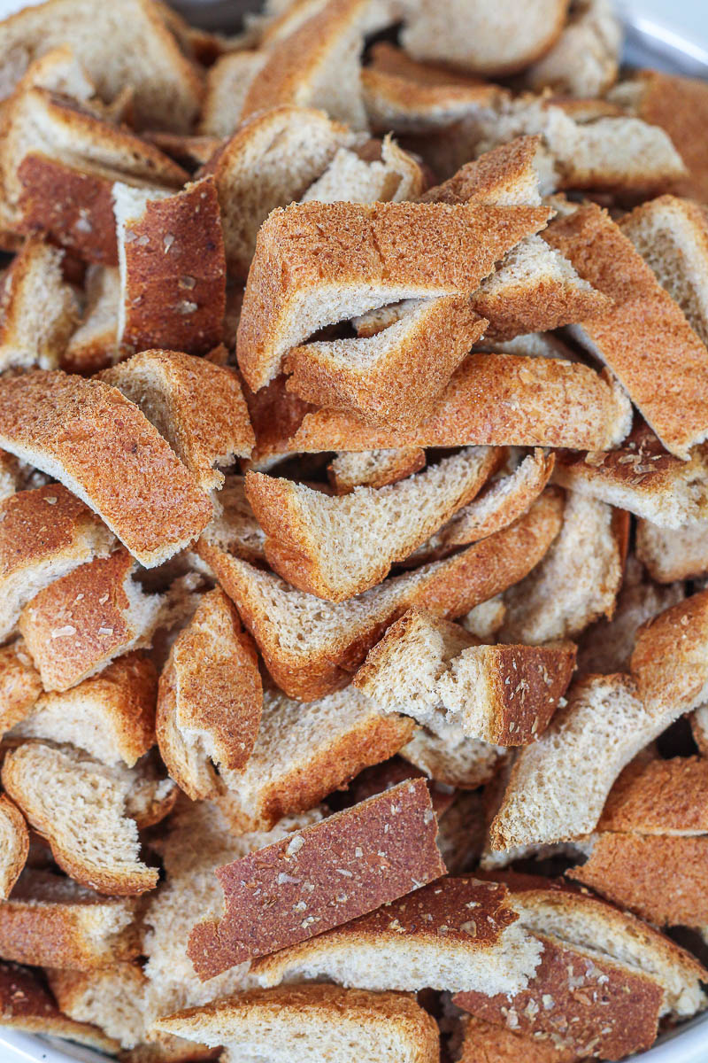 leftover whole wheat bread crusts and heels to make bread crumbs