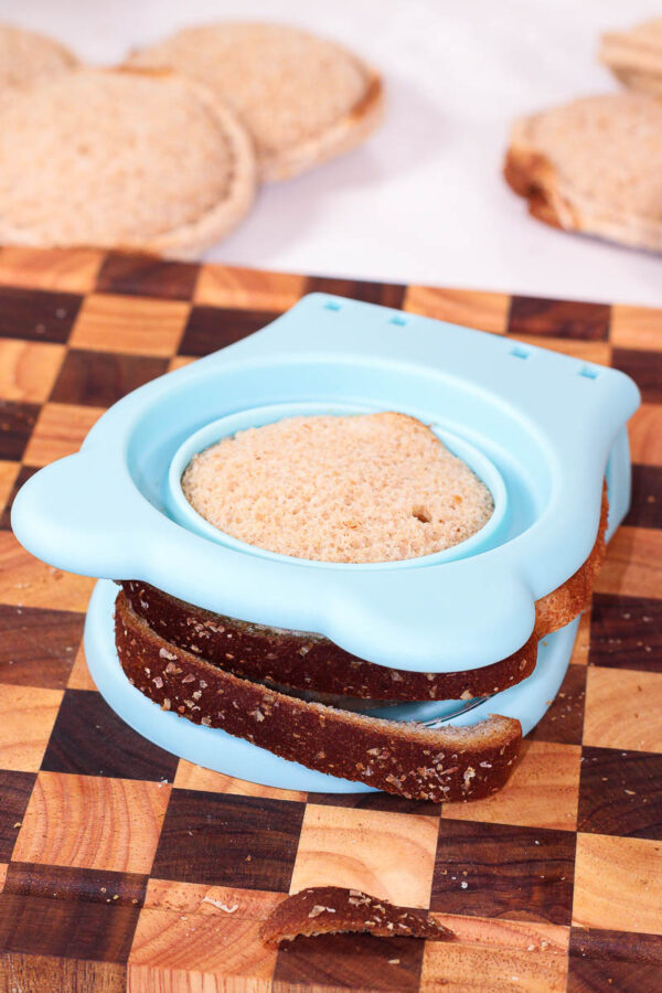 using an uncrustable maker to make a diy uncrustable