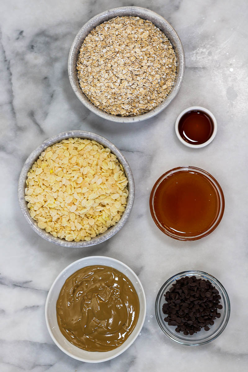 ingredients to make nut free granola bars