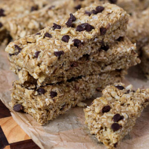 nut free granola bars with mini chocolate chips