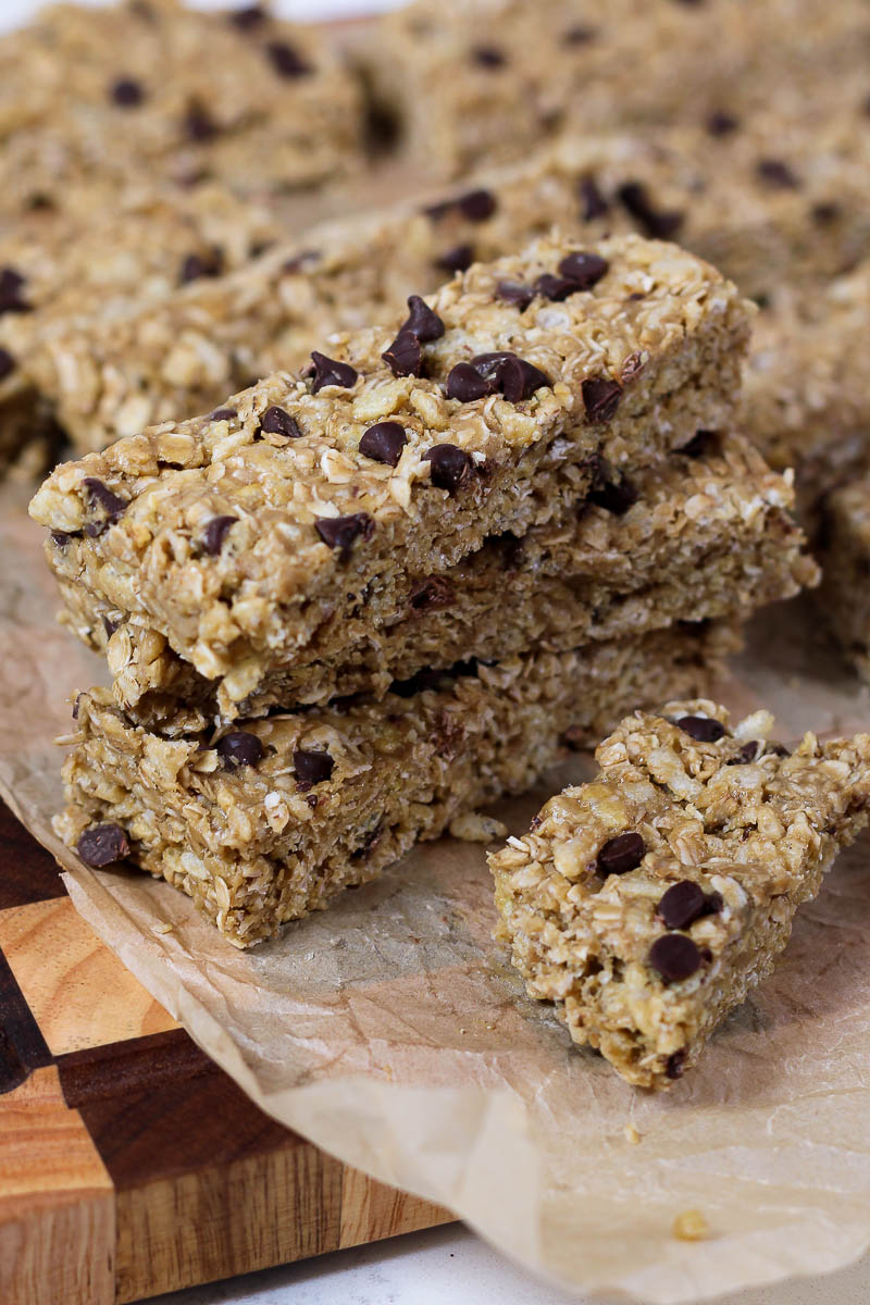 nut free granola bars with mini chocolate chips