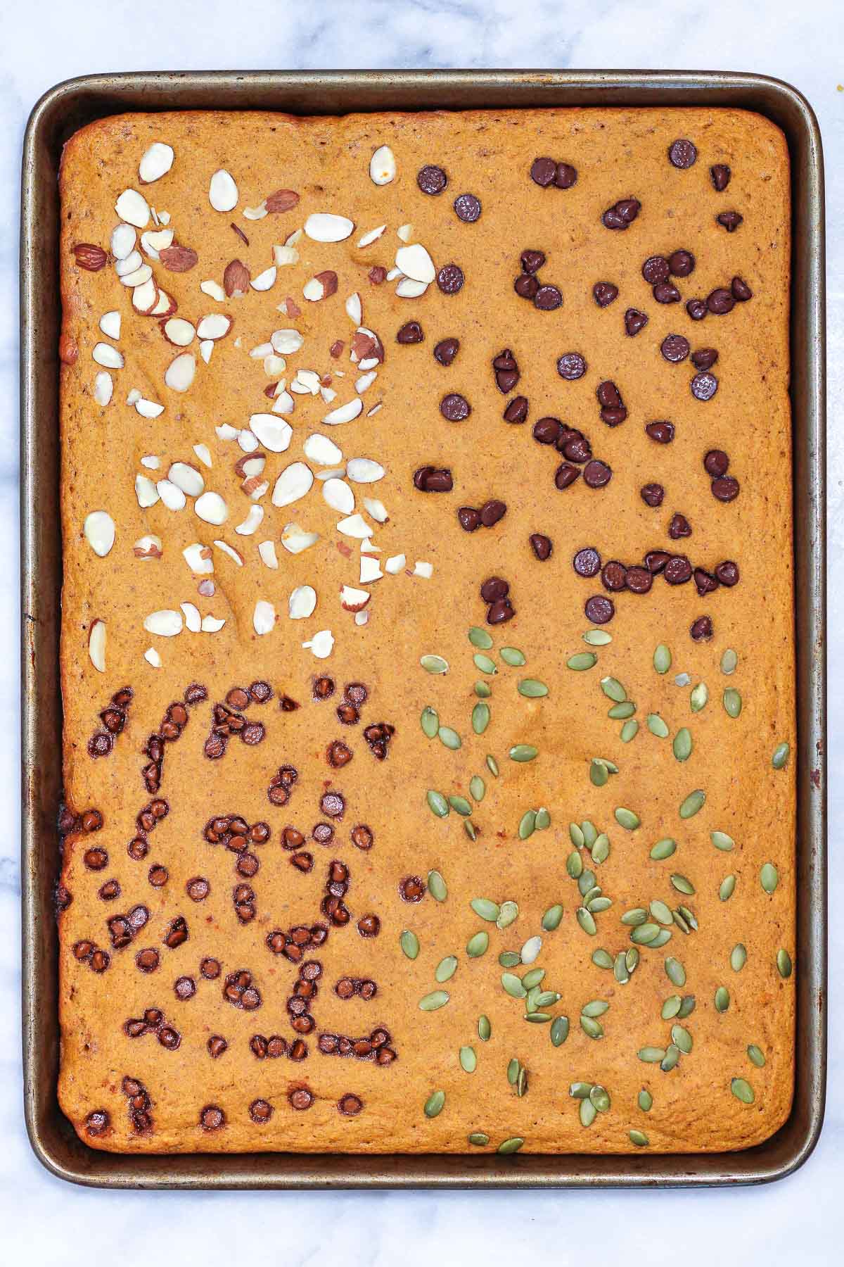 baked pumpkin sheet pan pancakes
