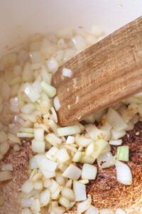 sauteeing onions for turkey pumpkin chili