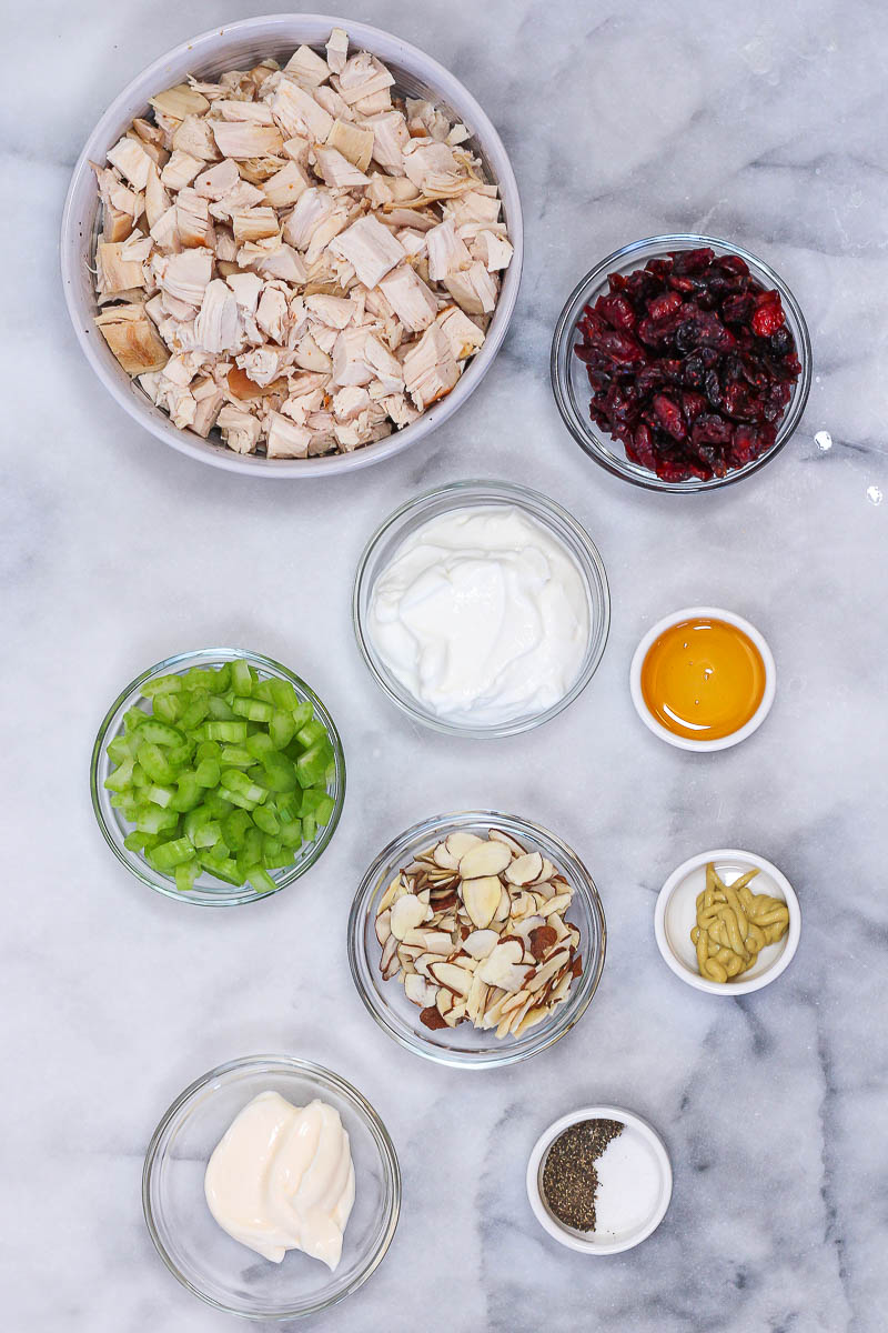 ingredients to make cranberry chicken salad