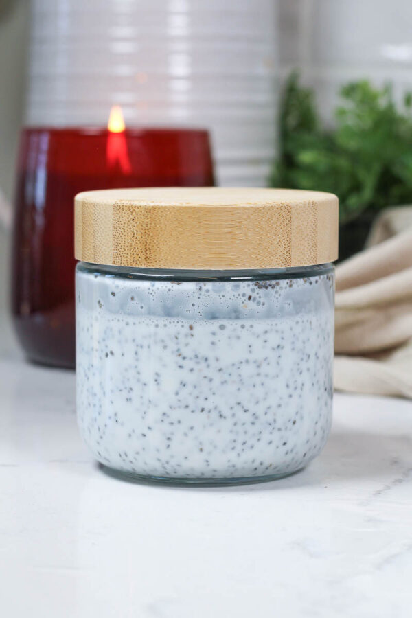 meal prep yogurt chia pudding in a jar