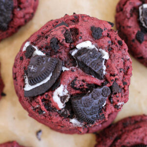 fudgy oreo red velvet cookies