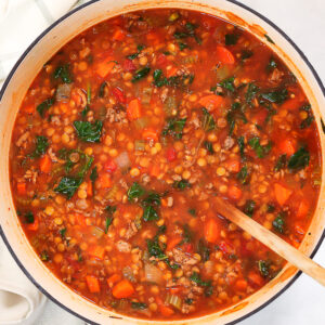 dutch oven turkey and lentil soup