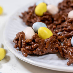 chocolate bird nests cookies with cadbury mini eggs
