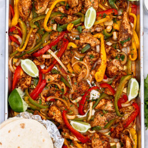 sheet pan chicken fajitas