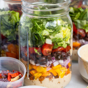 taco salad jars with toppings
