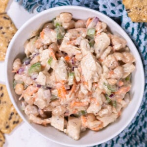 healthy chicken salad that is high in protein and high in fiber